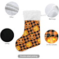 Miniatyrbillede 2 af 7: Jule-Strømpe, Personlige Jule-Strømper 2-pak Halloween Græskar Orange Buffalo Plaid 45,7 cm Jule-Strømper Hængende Ornament Pejs