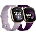 Miniatyrbilde 1 av 5: Myk erstatningssportsrem for Fitbit Versa 4/3/Sense (2-pakning)