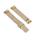 Miniatyrbillede 2 af 5: For Fitbit Charge 4 Dobbelt Forsikringsspændemilansk Urrem FDT Gold
