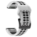 Miniatyrbild 1 av 5: För Garmin Fenix 6x Snabbkoppling Dubbel Rad Silikon Armband WUP White Black