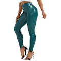 Miniatyrbillede 1 af 5: Kvinde Kunstlæder Leggings Bukser PU Elastisk Formgiven Hofte