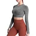 Miniatyrbillede 2 af 4: Langærmede Crop Tops til kvinder Vital 1.0 & 2.0 Workout Seamless Crop T-shirt