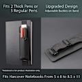 Miniatyrbillede 2 af 6: Justerbar elastisk båndholder, blyantholder, lynlås pennepose til hardcover-journaler, notesbøger, planlæggere, passer til notesbøger fra 5x8