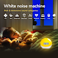Miniatyrbillede 4 af 6: Smart vækkeur med lys med 20+ farver, 12 lyde, 4 alarmer, solopgangsvækning, snooze, sleep timer, natlys, app-styring, LED-stemningslys hvid