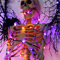 Miniatyrbild 5 av 7: Extra långa 328FT Halloween-lampor, 1000 LED utomhus ljusslingor, gröna PVC koppartråds julbelysning, plug in 8 lägen & vattentät för