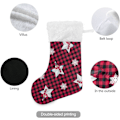 Miniatyrbild 2 av 7: Julklapp, personliga julklappsstrumpor 2-pack Jul Snögubbe Stjärnor Buffelrutig 45,7 cm Julstrumpor Hängande Ornament
