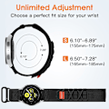 Miniatyrbild 5 av 9: 20mm armband kompatibel med Galaxy Watch 7/6/5/4 44mm 40mm/6 Classic 47mm 43mm/5 Pro/4 Classic/3 41mm, militär robust nylon sportband svart