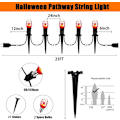 Miniatyrbilde 2 av 7: C9 Halloween Pathway Lights Outdoor, 38Ft Halloween Blood Teardrop Pathway String Lights med 25 C9 Flicker Flame Lights, Halloween Dekorasjon