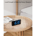 Miniatyrbild 4 av 7: Digital väckarklocka för sovrum - Stor 7,5'' LED-display med dimmer, snooze, 7-färgad nattlampa, enkel att ställa in, USB-laddare, baery backup,