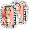 Miniatyrbillede 1 af 5: til Apple Watch Series 8/7 45 mm etui, [2-pak] hård PC Bling Bumper