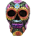 Miniatyrbillede 4 af 6: Ebros Black Day of The Dead Floral Blooms Sugar Skull Figurine DOD Skulls Statue 6\" Lang Som Ossuary Macabre Decor Samleobjekt (Spring Spring