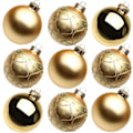 Miniatyrbild 1 av 5: 3,15\" Julgranskulor Bollar 9 st Julgransprydnad Set Guld