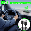 Miniatyrbillede 2 af 9: Head-up display til bilers forrude - Nøjagtig bil HUD-projektor, LED-farvedisplay med solskærm, automatisk til/fra, GPS-tilstand, bilens speedometer