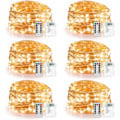 Miniatyrbilde 1 av 5: 6 Pakke 20ft 60 Led Fe Lys Med Fjernkontroll Timer Vanntett Juledekor