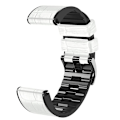 Miniatyrbillede 4 af 5: Til Garmin Fenix 7/6 Pro/5 Plus 22mm Krokodille Tekstur Silikone Læder Rem KUD White