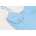 Miniatyrbilde 2 av 5: Kvinners Sexy Lang Arm Mesh Crop Top Solid Cover Up Spaghetti Stropp Slim Fit