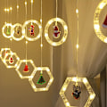 Miniatyrbild 2 av 5: 20Ft 100 LED-lampor Julstjärnig Fönstergardin Ljus, USB-drivna Stjärngardin