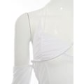 Miniatyrbillede 5 af 5: Kvinders Sexede Halter Off The Shoulder Langærmet Mesh Bustier Corsert Crop Top