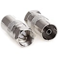 Miniatyrbilde 5 av 5: 2-pak TV T/F-type tilkoblingsuttak til RF-koaksialantenneadapter