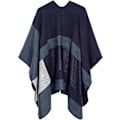Miniatyrbillede 2 af 5: Farveblok Dame Sjal Wrap Stilful Åben Front Poncho Cape