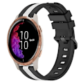 Miniatyrbild 1 av 5: För Garmin Venu 20mm Vertikal Tvåfärgad Silikonklockarmband BSD Black-White