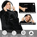 Miniatyrbilde 4 av 5: Bærbar teppegenser, oversized Sherpa sweatshirt teppe med hette og lomme
