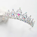 Miniatyrbillede 3 af 5: Krystal Bryllupskrone Dronning Tiara Brud Kroner til Kvinder Piger Rhinestone Dekor