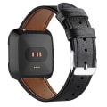 Miniatyrbild 2 av 5: För Fitbit Versa 2 / Fitbit Versa Lite läderklockarmband med runt spänne LPS Black