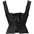 Miniatyrbillede 3 af 5: Kvinders gotiske jacquard skulderstropper tank overbust korset bustiers