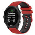 Miniatyrbillede 1 af 5: Til Garmin Forerunner 245 20mm Ternet To-farvet Silikone Urrem SWT Red-Black