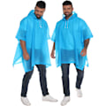 Miniatyrbilde 1 av 5: Gjenbrukbare regnponchoer med snorhette for voksne. Vanntett