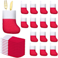 Miniatyrbild 1 av 5: 24 st Mini Julstrumpor Klassiska Mini Julstrumpor med Vit Manschett Filt