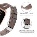Miniatyrbillede 5 af 5: For Fitbit Versa 2 Læder Midteråbning Urrem IDZ Powder Gray