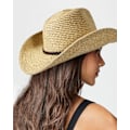 Miniatyrbillede 2 af 4: Dame Halm Solhat Mænd Cowboy Stil Have Hat UPF 50+ Bred Skygge Sommerhat