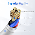 Miniatyrbild 5 av 5: [Apple MFi-certifierad] Lightning-kabel 5-pack [3/3/6/6/10FT] Snabb