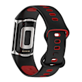 Miniatyrbillede 5 af 5: For Fitbit Charge 5 To-farvet silikoneurrem XUT Black Red