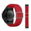 Miniatyrbillede 1 af 5: Justerbar nylon flettet elasticitetsur til Garmin Fenix 7 Red