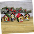 Miniatyrbild 2 av 5: Julgransprydnader Miniatyr Julby Lyser Upp Träjulhus