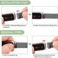 Miniatyrbillede 4 af 4: Justerbar rem til Fitbit Luxe/luxe Special Edition Fitness Tracker til kvinder og mænd i rustfrit stål mesh-løkke Space Gray
