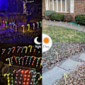 Miniatyrbild 5 av 7: Godissockerrör utomhus julbelysning - 10-pack 60 LED 21 tum upplysta landskapsbelysning med minnesfunktion 8 blinkande lägen