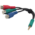 Miniatyrbilde 2 av 4: 3,5 mm hann til 3RCA hunnkabel - Videoadapter for AV, lyd og