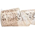 Miniatyrbillede 3 af 5: Rose Gold Wired Ribbon 2,5 Tommer Rose Pink Shimmery Glitter Metallic Ribbon Mesh