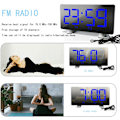 Miniatyrbild 7 av 8: Digital väckarklocka med radio (76,0 MHz-8,0 MHz) 2 larminställningar USB-port för laddning 4 justerbar ljusstyrka Snooze digital klocka för barn Blå