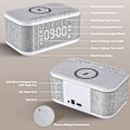 Miniatyrbild 8 av 8: Väckarklocka Högtalare Trådlös Laddare, Digital Sovrum Bluetooth, Väckarklocka Dimbart Ljus Sovrum Dubbel Alarm Snooze Dimmer 12 24H RGB Natt