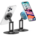 Miniatyrbilde 1 av 5: Magnetisk Telefonstativ, Kompatibelt m/MagSafe iPhone-stativ for skrivebord, Justerbart m/ 360° Roterende Metallbase, Sammenleggbar Bærbar Mobiltelefonholder, for iPh