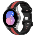Miniatyrbild 1 av 5: För Garmin Forerunner 55 20mm Fjärilslås Tvåfärgad Silikonklockarmband PBV Black-Red