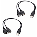 Miniatyrbilde 1 av 5: USB-splitter, USB-laderkabel, USB A 2.0 hann til dobbel USB