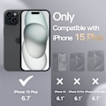 Miniatyrbilde 2 av 6: Silikondeksel for iPhone 15 Plus 6.7-Ih, Siy-Myk Berøring Fullkropps Beskyttende Telefondeksel, Støtsikkert Deksel (Svart) Svart