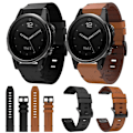 Miniatyrbillede 4 af 5: For Garmin Fenix 5s 20mm Læder Rem Med Spænde I Rustfrit Stål XZV