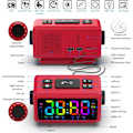 Miniatyrbillede 7 af 9: Digitalt vækkeur med 11 dynamisk RGB-display, FM-radiovækkeur med 2 USB-porte, søvnlydmaskiner med timer, 000 % lysdæmper, dobbelt rød